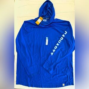 Carhartt force Relaxed Fit Long Sleeve Hooded TShirt, Size 2XL Tall, NWT